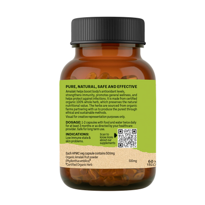 Organic Amalaki with Vitamin C Balance 60 Caps | Immunity