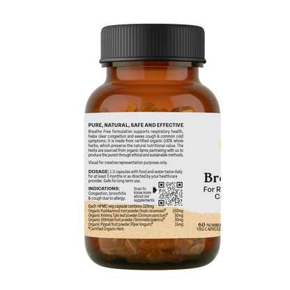 Organic India Breathe Free 60 Caps | Respiratory | Congestion