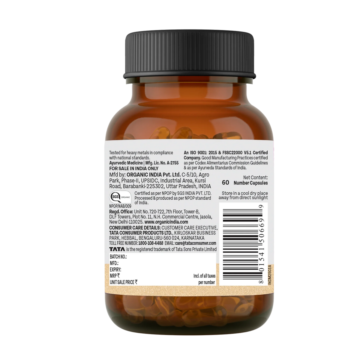 Organic India Lipid Care 60 Caps | Heart Health | Cholesterol