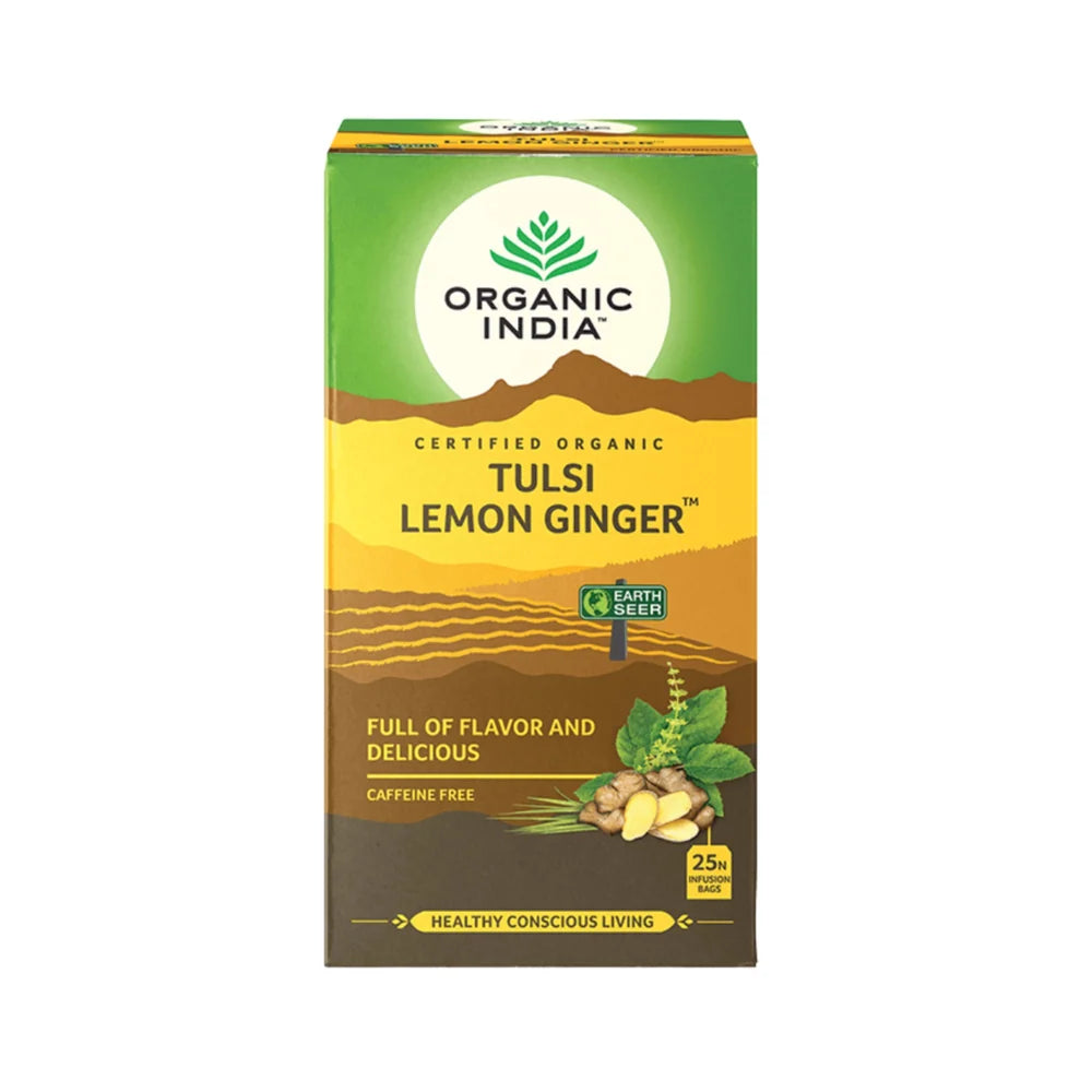 Organic India Tulsi Lemon Ginger 25 Tea Bags